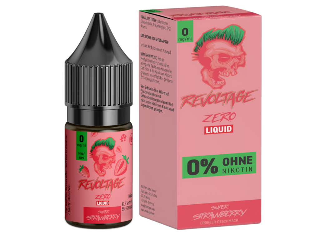 Revoltage - Super Strawberry - Hybrid Nikotinsalz Liquid 0 mg/ml