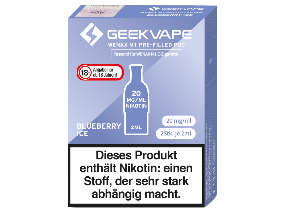 GeekVape - Wenax M1 Pod Blueberry lce 20 mg/ml (2 Stück pro Packung)