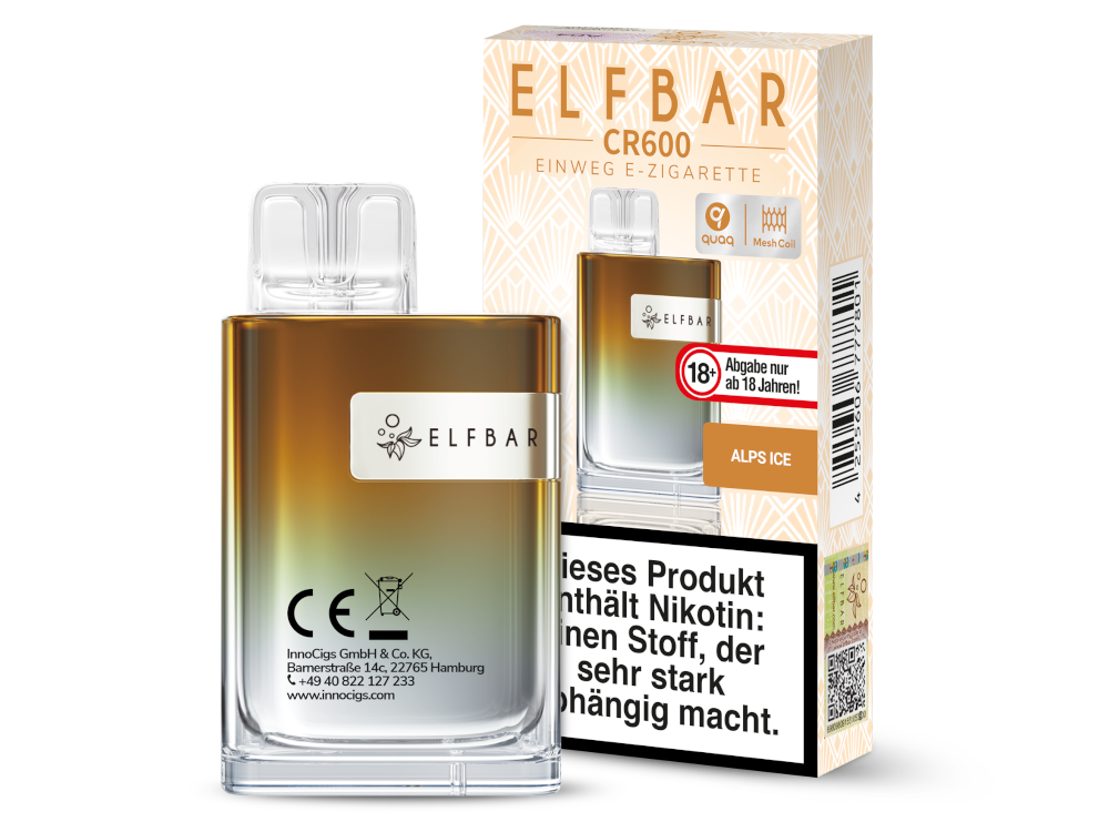 Elfbar - CR600 Einweg E-Zigarette - 20 mg/ml