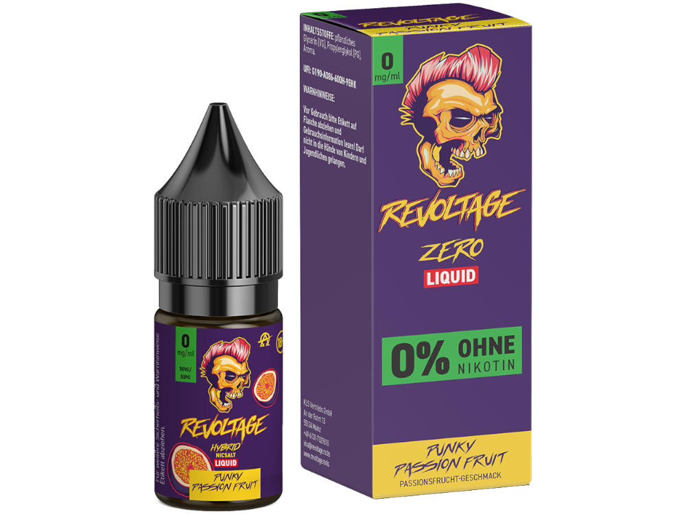 Revoltage - Punky Passion Fruit - Hybrid Nikotinsalz Liquid 0 mg/ml